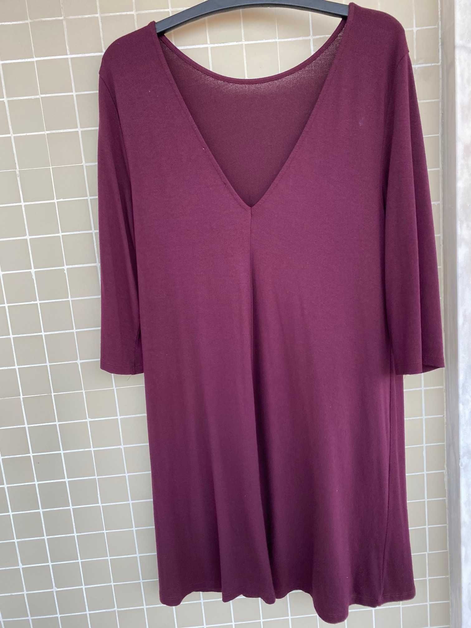 Vestido bordeaux Pull & Bear tam M