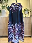 Czarna sukienka midi DKNY 44/46 14 nowa kwiaty