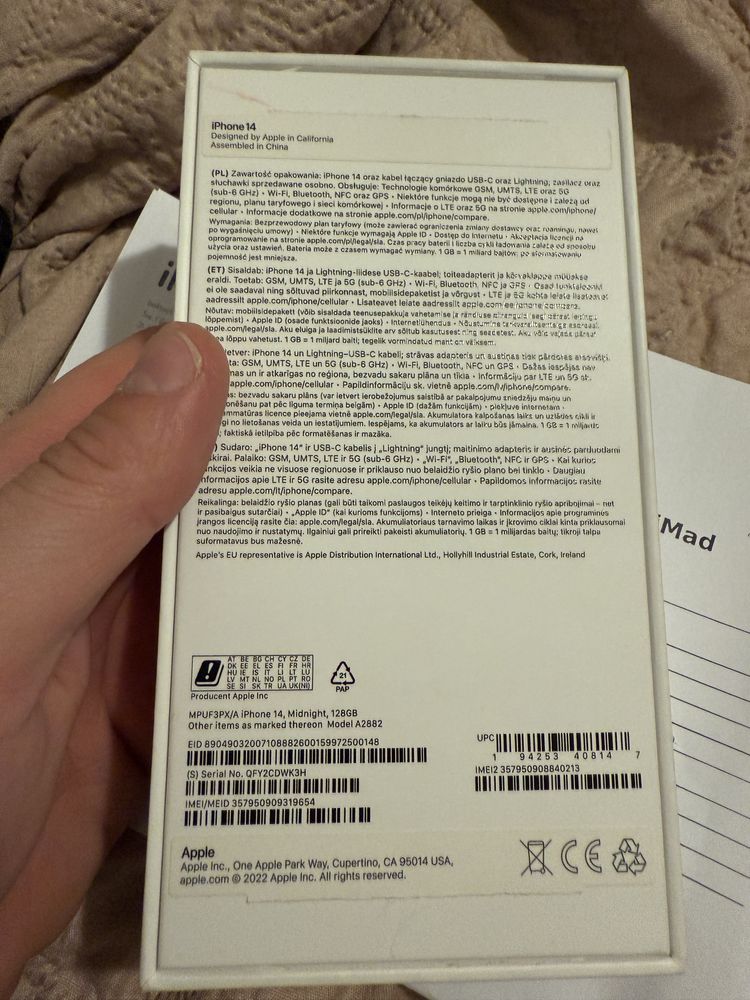 iPhone 14 128Gb nowy z ubezpieczenia