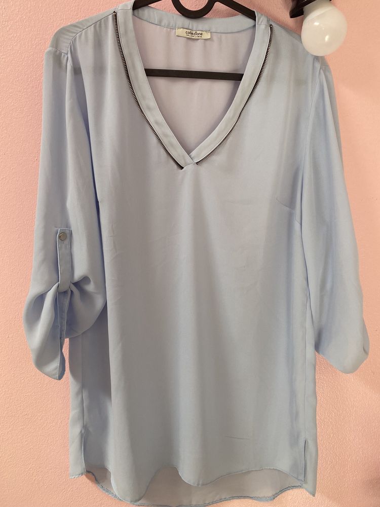 Collezione | blusa tunica azul clara chiffon (L)