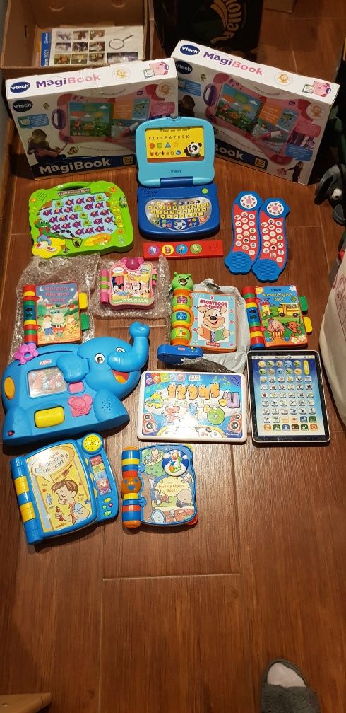 Zestaw zabawek fisher price vtech książeczka interaktywna  j. Ang