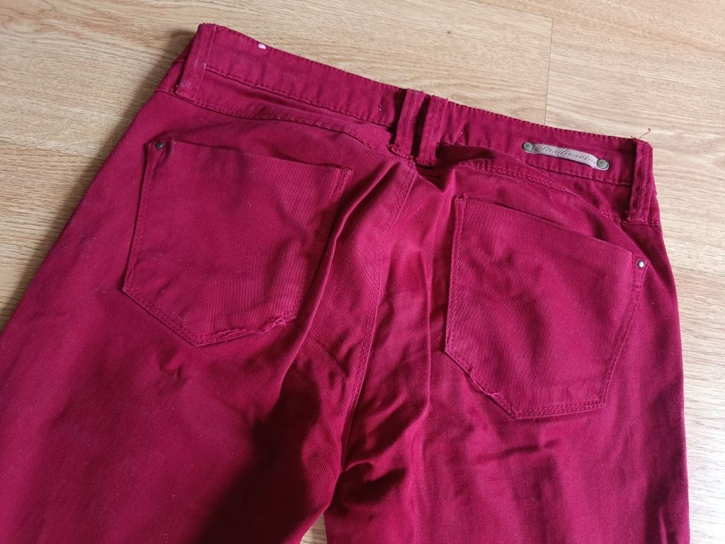 Stradivarius rurki dopasowane obcisłe bordowe XS