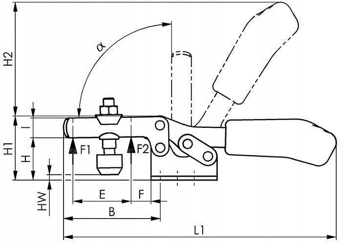 Зажим швидкозажимний горизонтальний AMF 6830-2