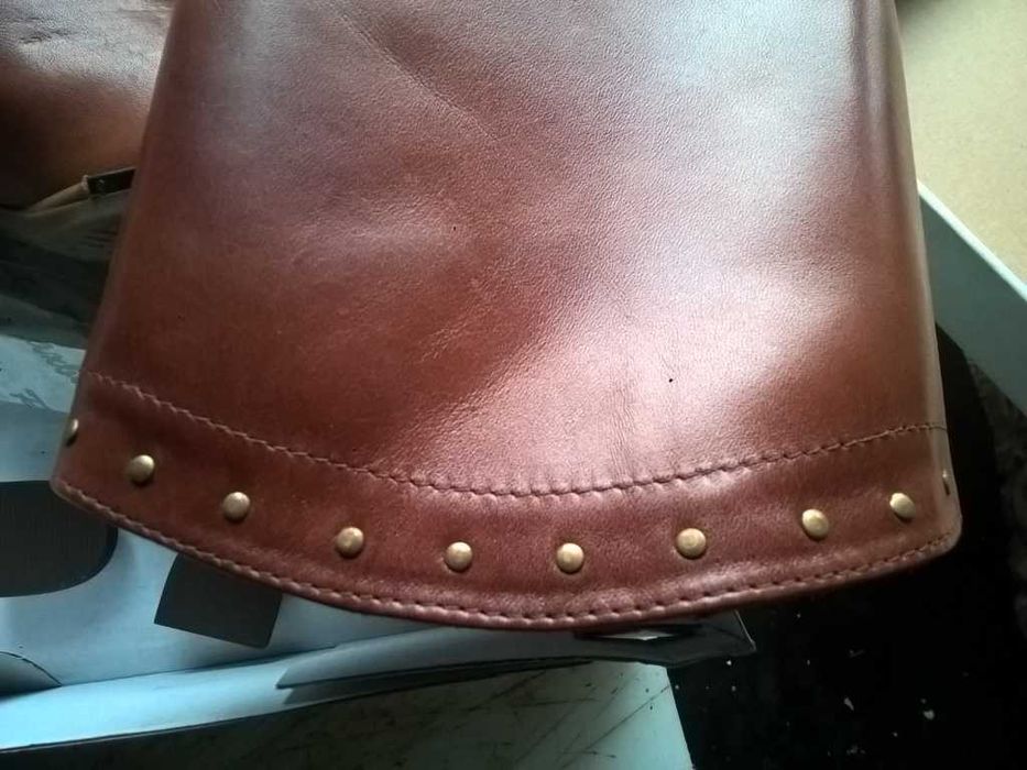 NOWE Buty-Kozaki Kowbojki Damskie38 Natural skóra100% Jasny BRĄZ+Fleki