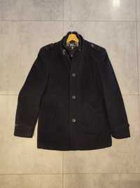 Płaszcz męski zimowy, czarny, Flis, rozmiar 50
