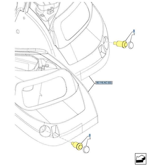 Włącznik wałka WOM Case, New Holland, Steyr 8202.5543 ORYGINAŁ CNH