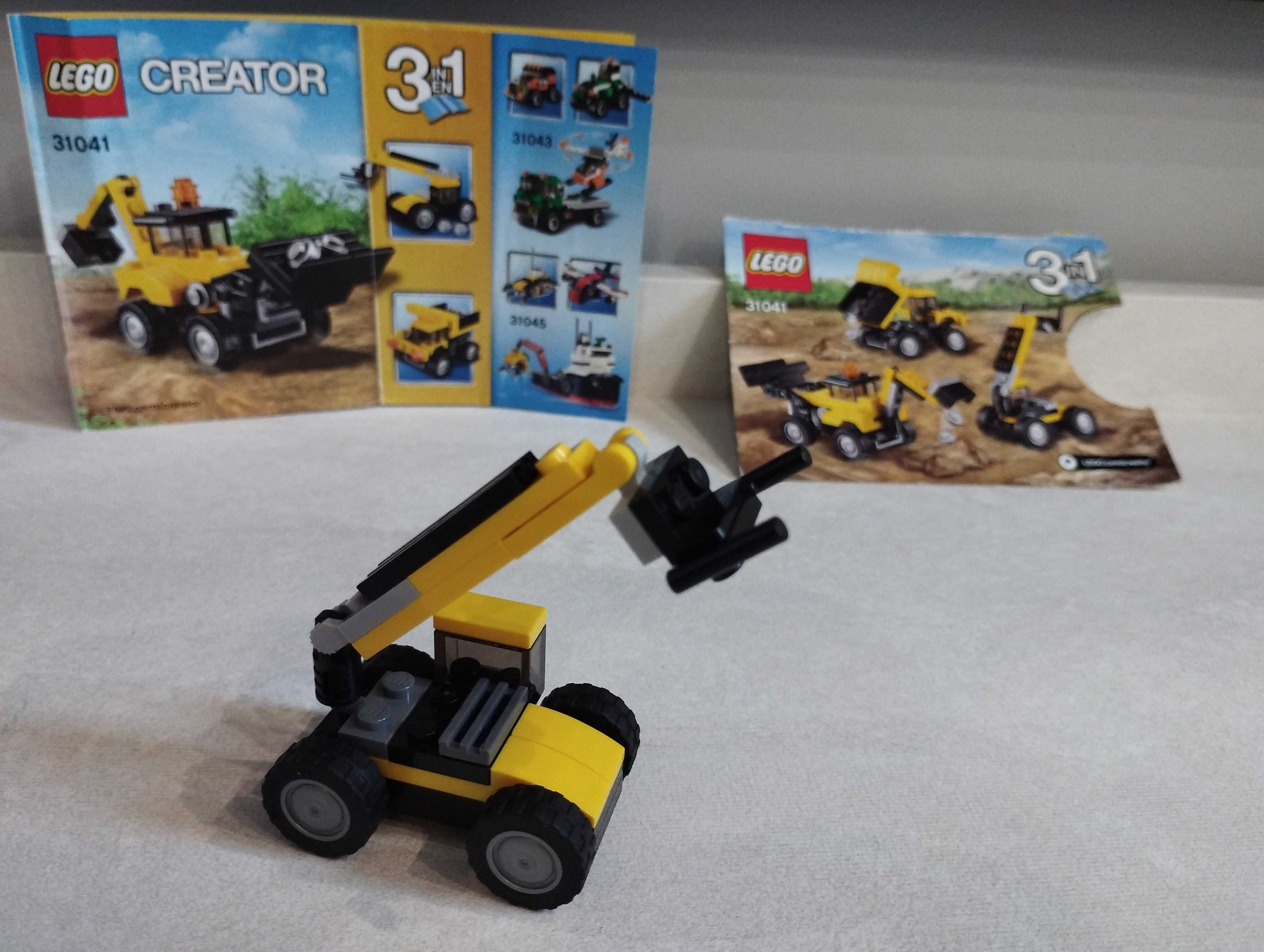 klocki Lego Creator 3w1 31041 pojazdy budowlane koparka wywrotka