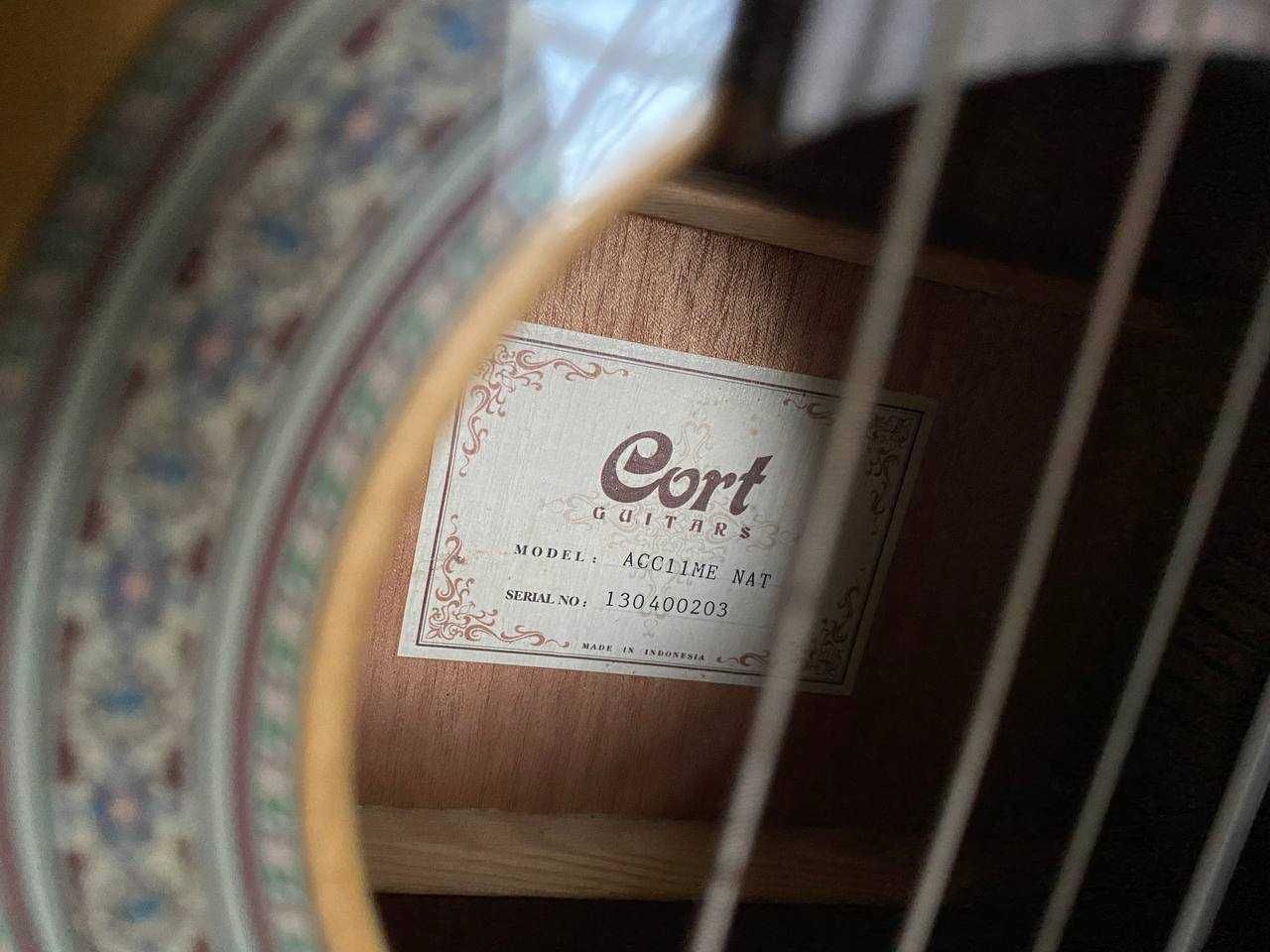 Классическая электро акустическая гитара CORT acc11me nat