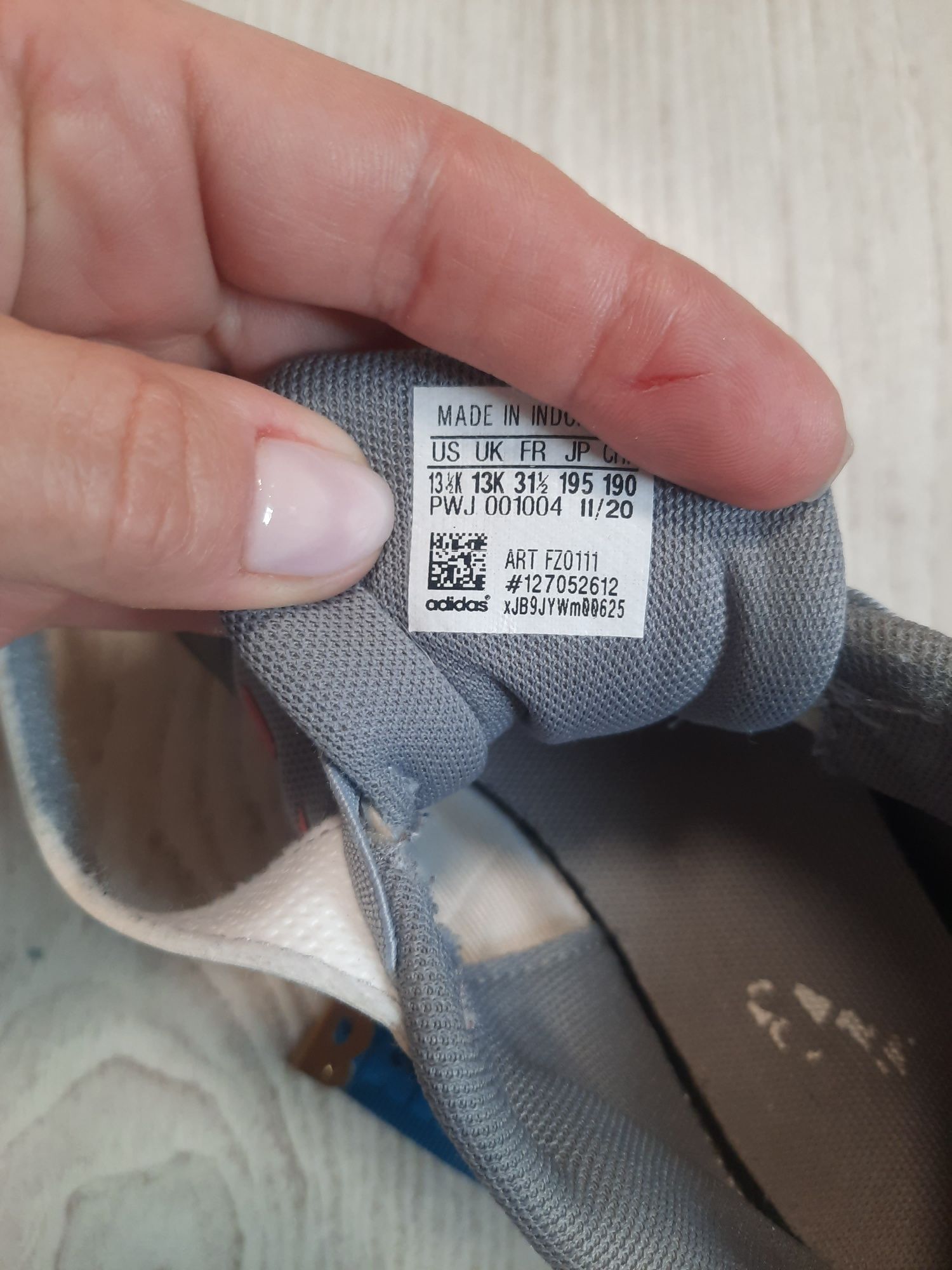 легкие кроссовки Adidas RUNFALCON 2.0 на липучках кросівки 20.5см р.32