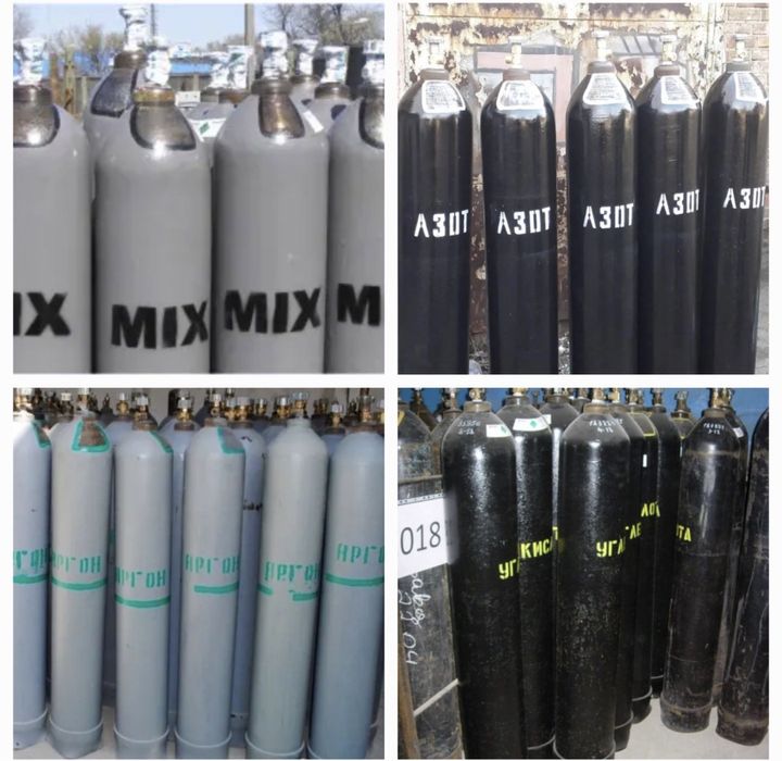 Кислород, углекислота, сварочная смесь, аргон