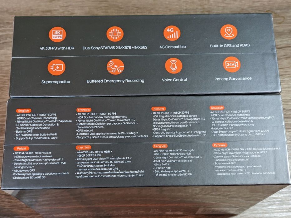 A810s 70mai Видеорегистратор Dash Cam Set 4K c задней камерой RC24