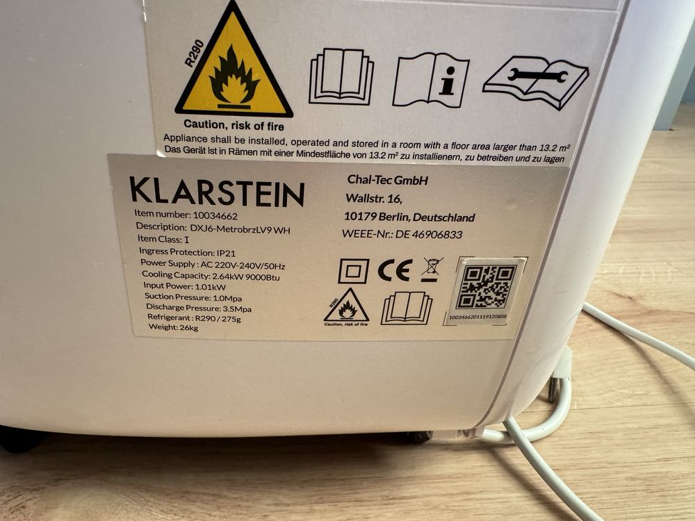 Klimatyzator przenośny Klarstein Las Vegas 9
