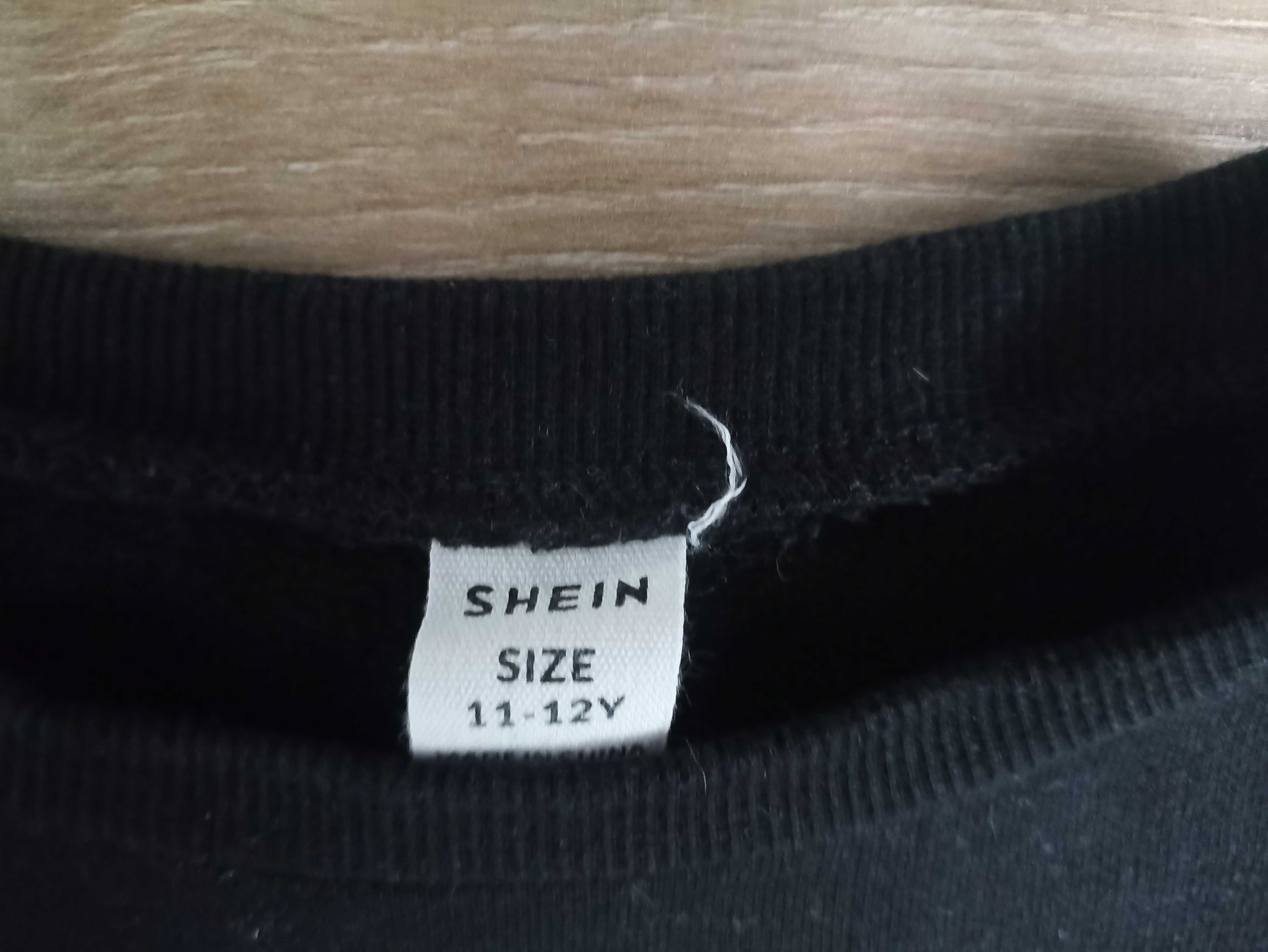 SHEIN bluza z misiem na plecach czarna r. 152