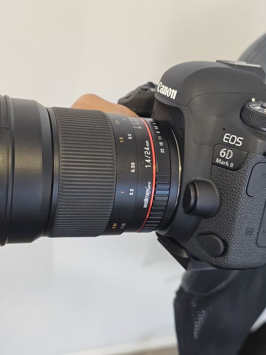 Canon 6d mark 2 II como nova mais duas objetivas 24mm e 85