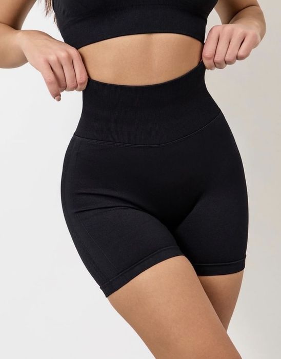 Бесшовные спортивные велосипедки с push-up высокая посадка р.xs