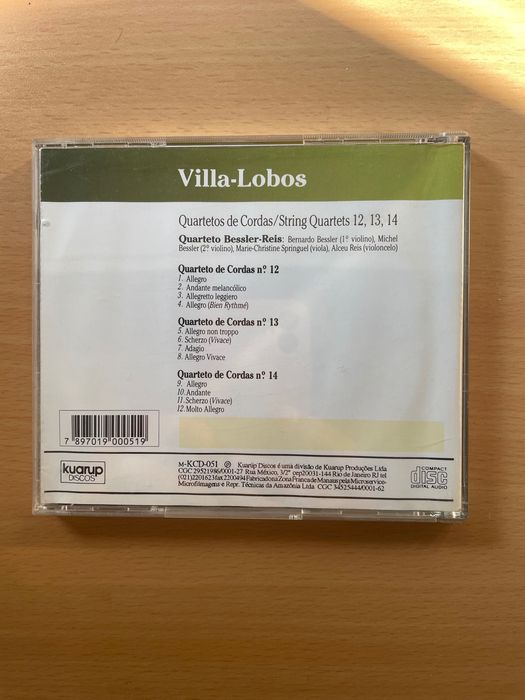 CD Villa-Lobos: Quartetos de Cordas 12, 13 e 14