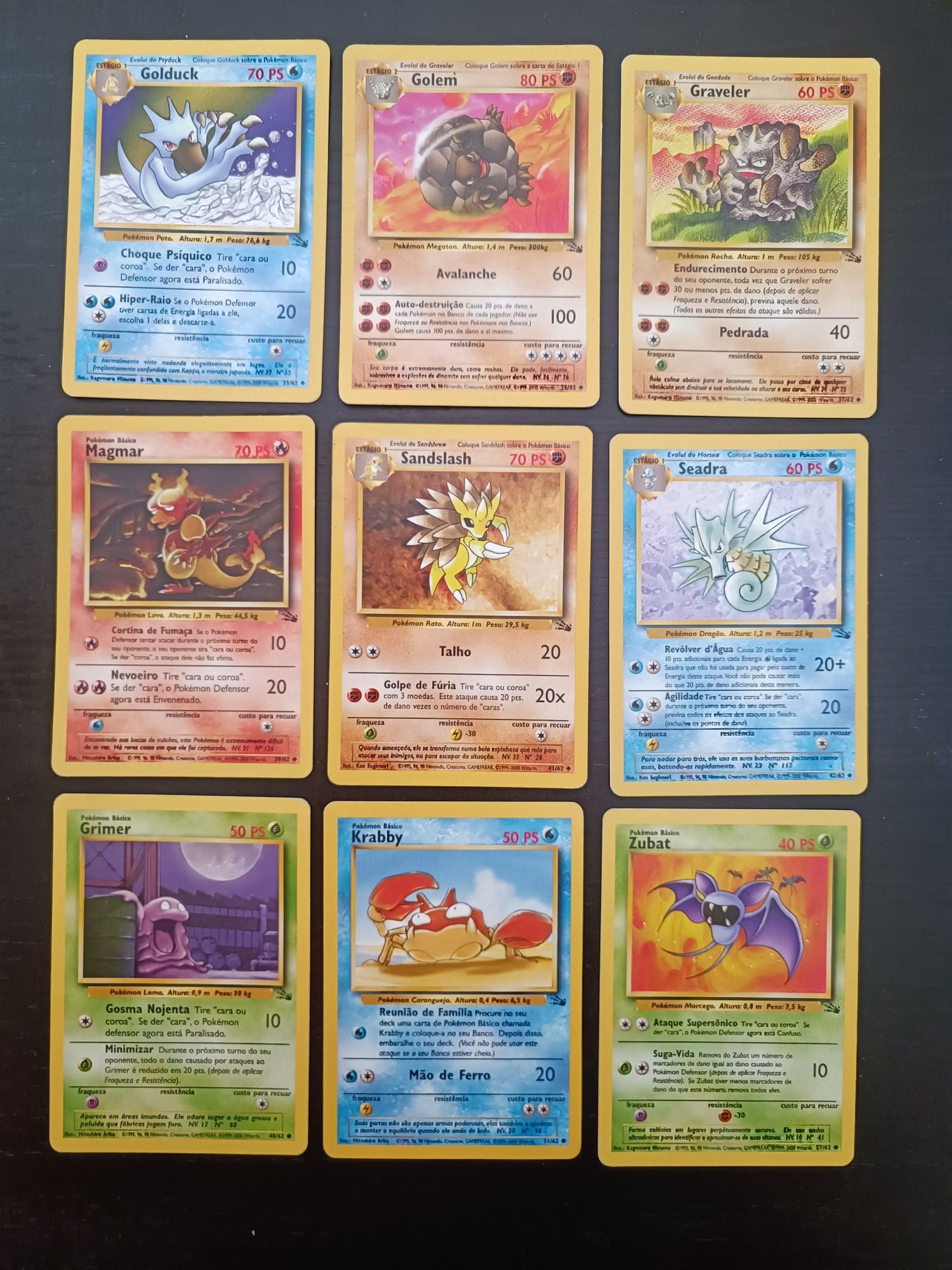 Cartas Pokémon base set / jungle / fossil