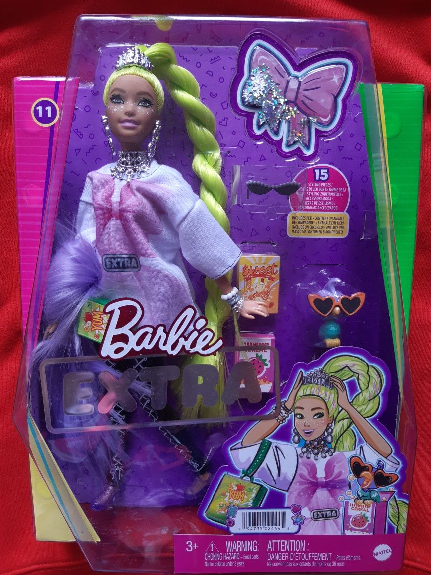 Lalka Barbie Extra z neonowymi zielonymi włosami