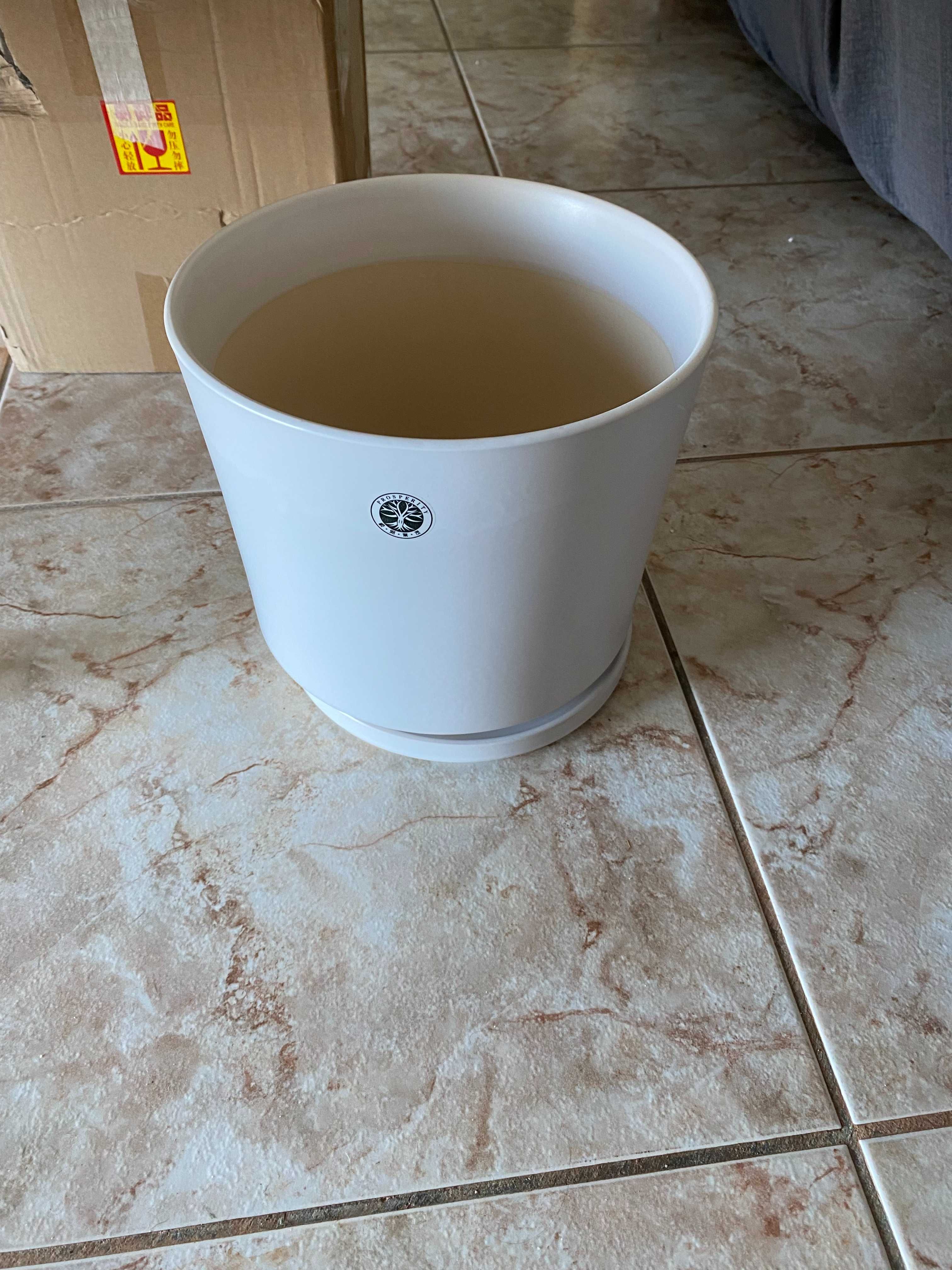 Ekirlin vaso de cerâmica branca de 24 cm de diâmetro