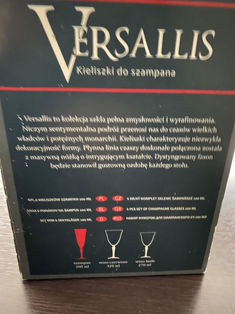 Kieliszki do szampana ew. białego wina Versallis Altom Design 6 szt