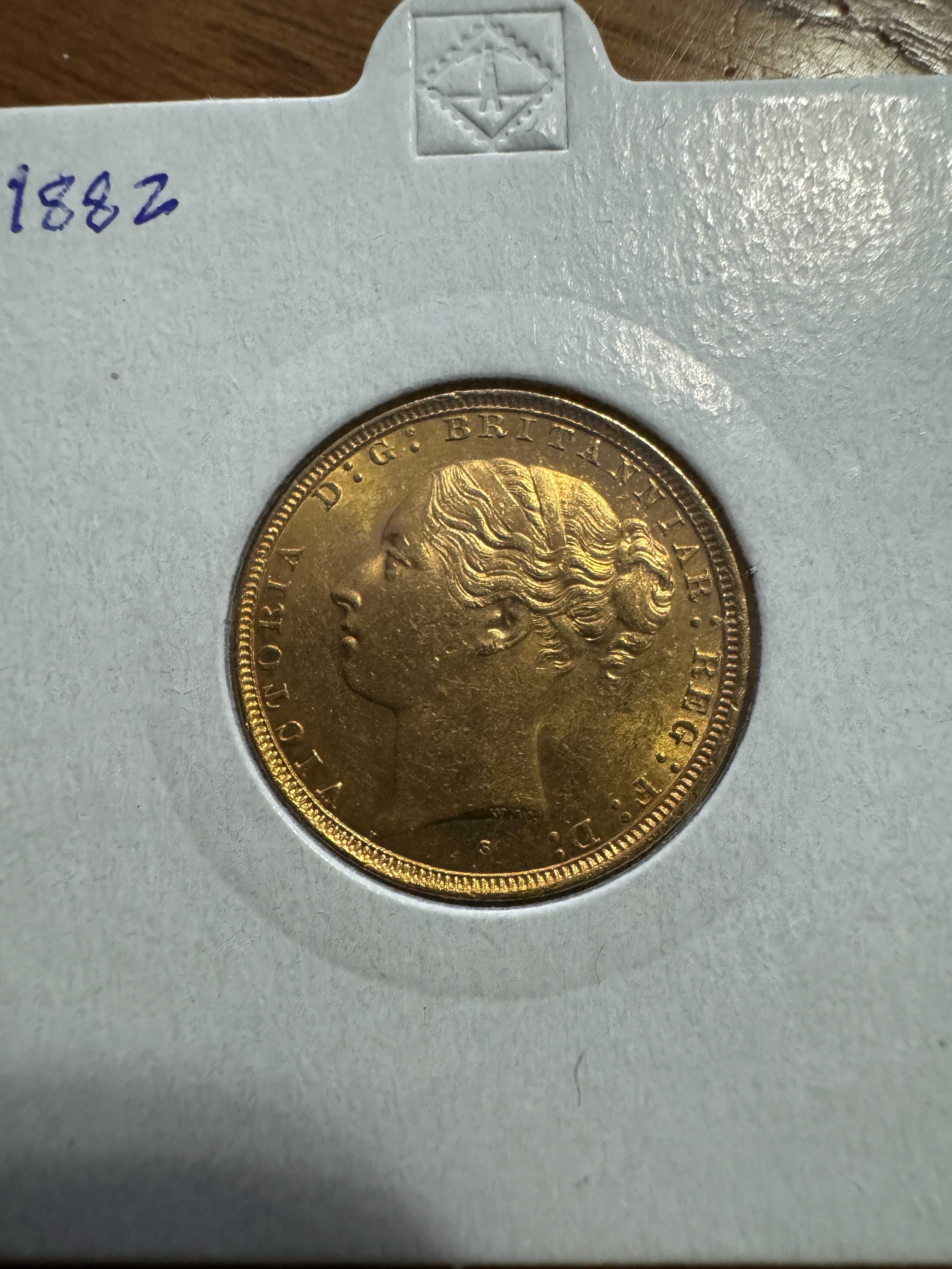 Moeda Libra Ouro 1882