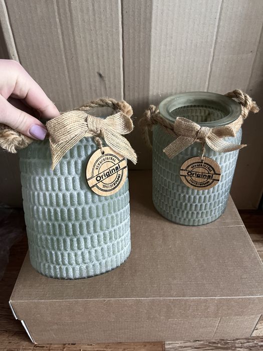 Zestaw szklanych lampionow dekoracje Home&You