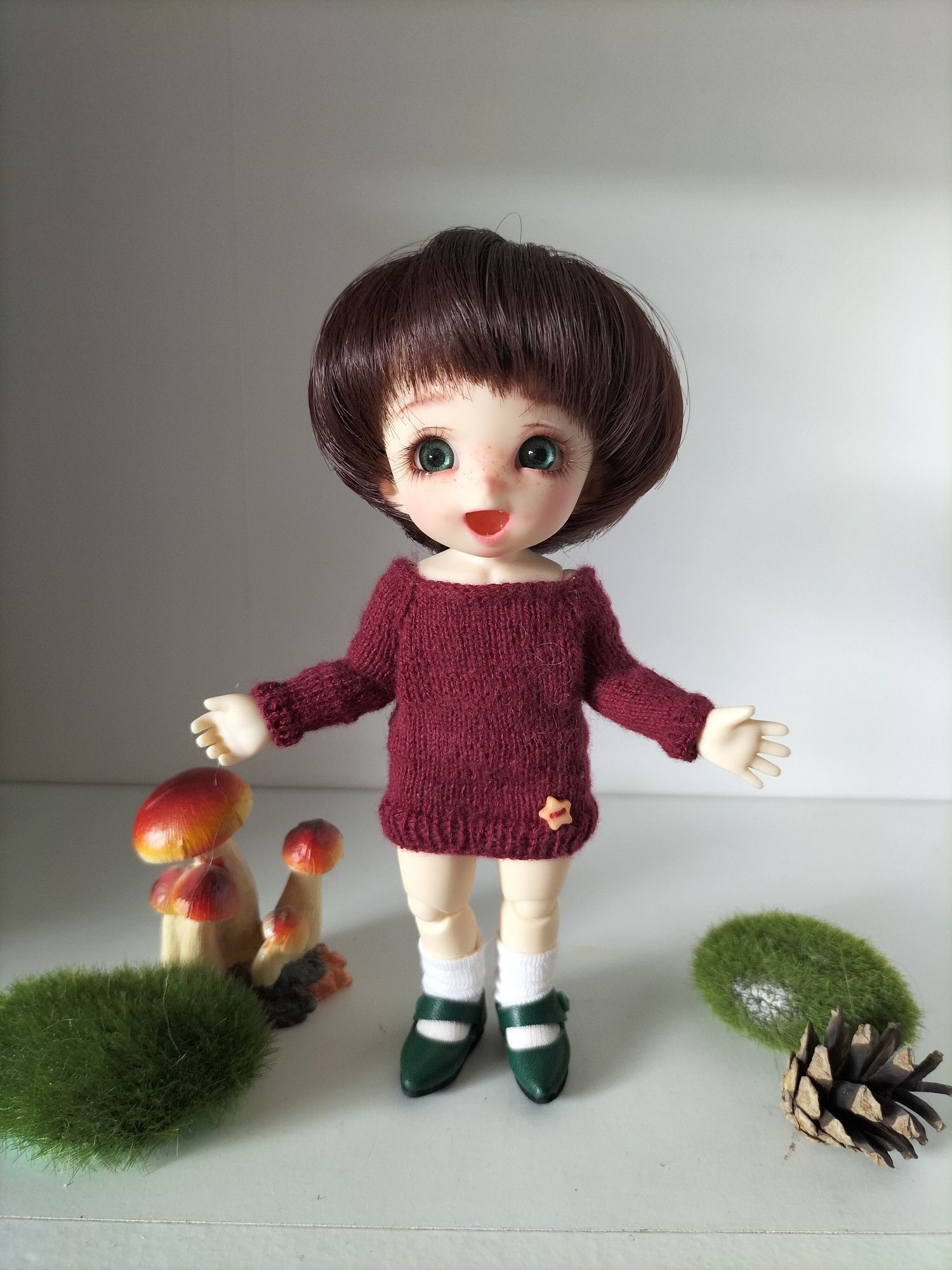 Zestaw Lalka bjd 1/8 pukifee Pong Pong 2x faceup