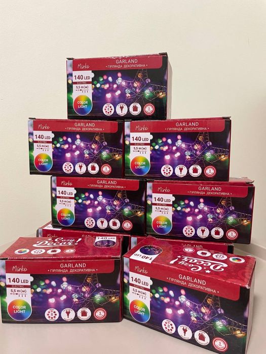 Гірлянда новорічна 5,5м 140лед,led, гірлянда на ялинку!