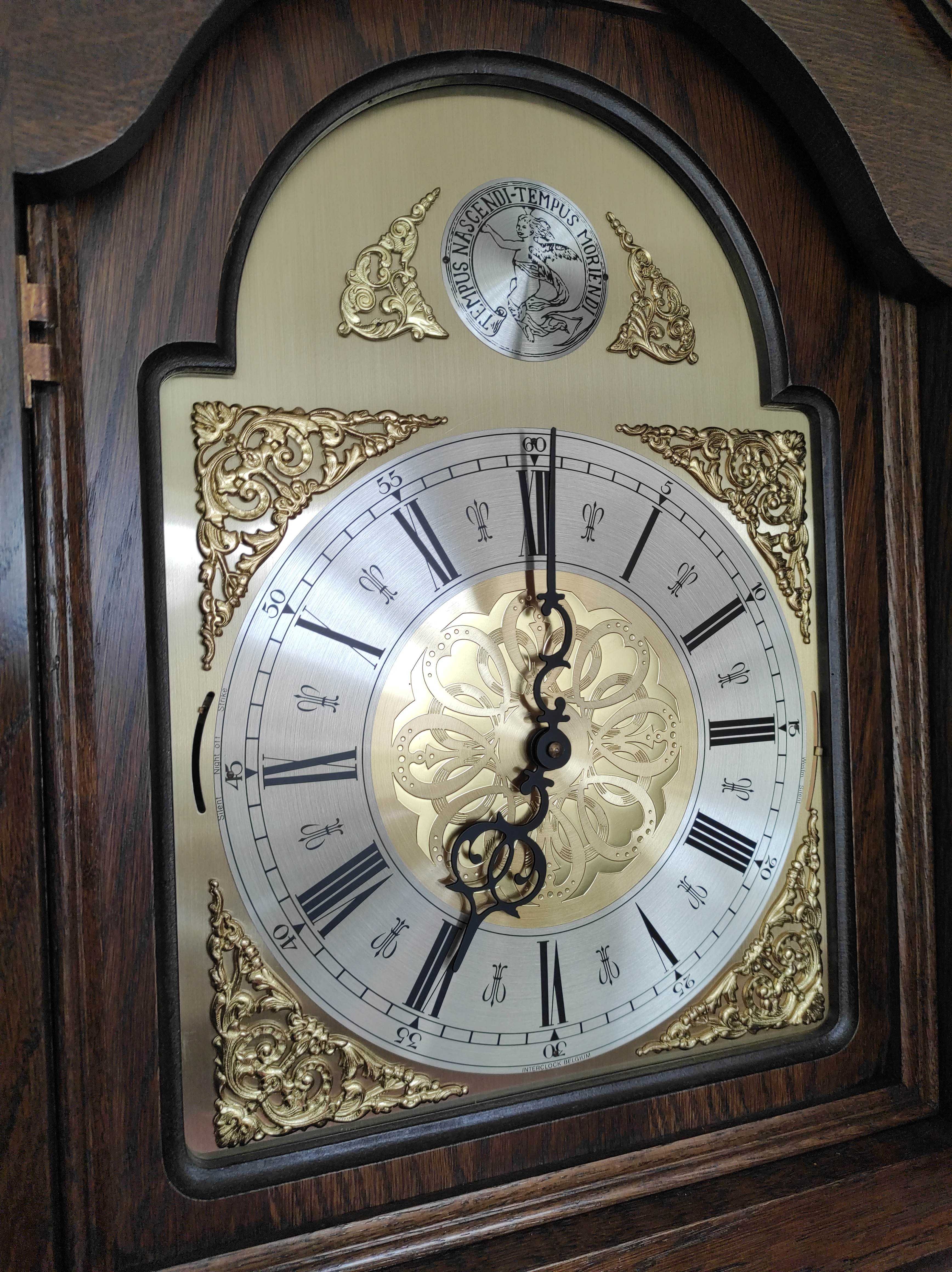 Stylowy dębowy zegar stojący z mechanizmem 206cm wysokości