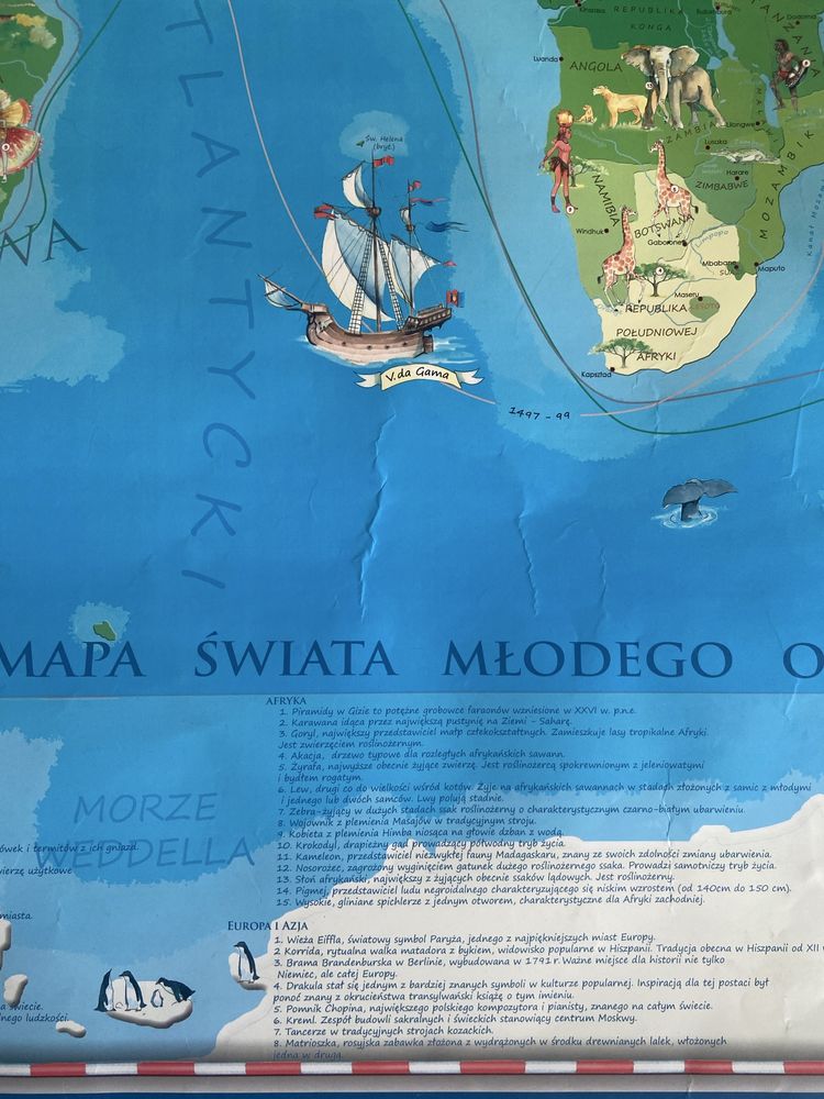 Mapa Świata Młodego Odkrywcy mapa ścienna dla dzieci