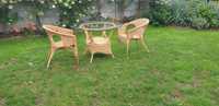 meble ogrodowe tarasowe 2 fotele + ława wiklinowe