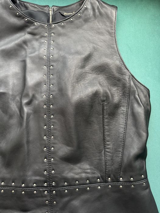 Шкіряна сукня бренду Massimo Dutti, чорного кольору