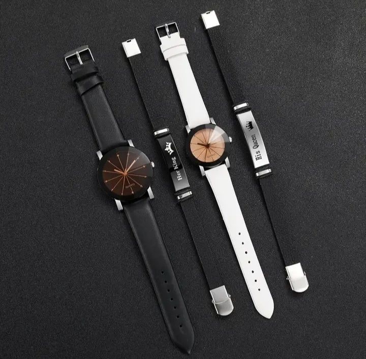 zestaw moda codzienna para zegarek kwarcowy analogowy + BRANSOLETKI