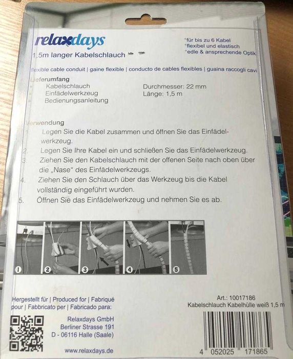 Elastyczna spirala maskująca kable RelaxDays