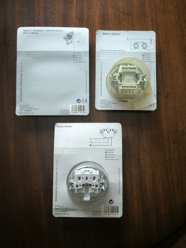 Interruptor+espelho, tomada completa 2P+TT Siemens