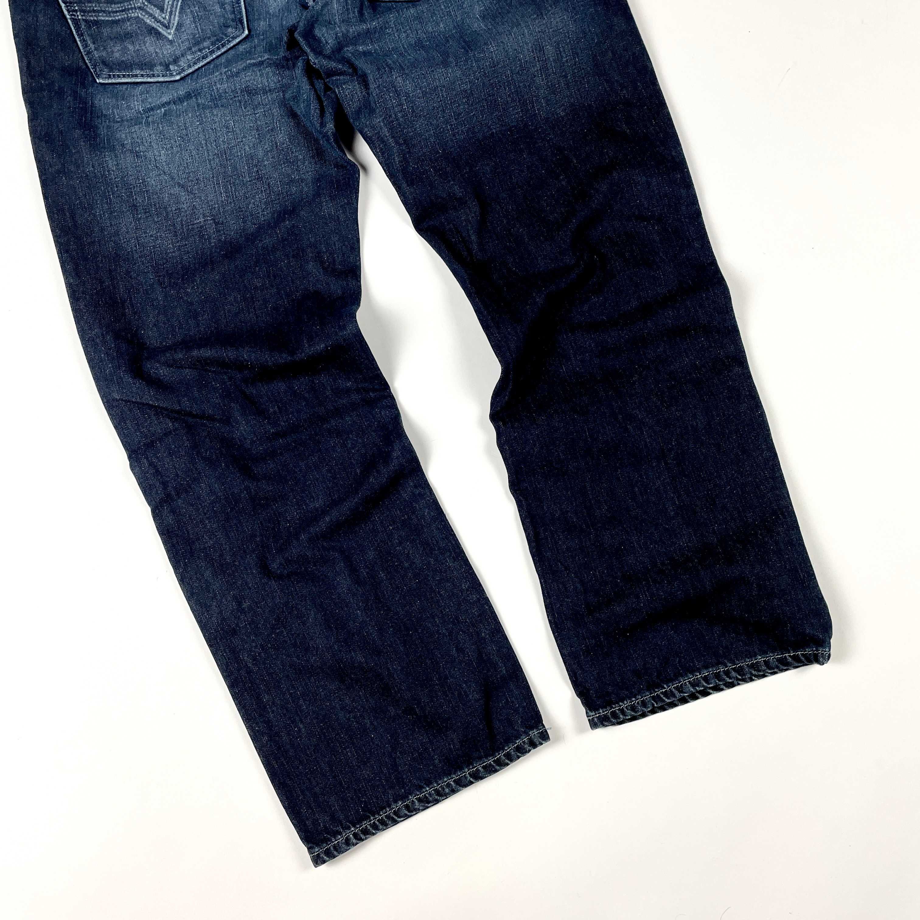 DKNY navy faded spodnie jeansowe denim (L/XL) streetwear