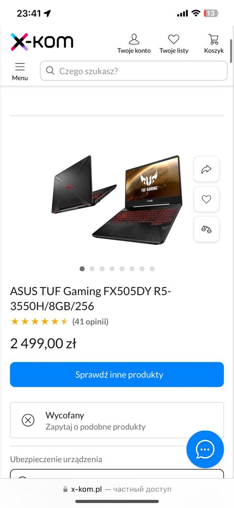 laptop gaming studja praca asus tuf fx505dy pc