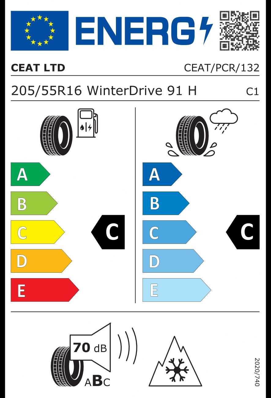 Opona zimowa CEAT 195/65R15 Winter 91H, Nowa, Cicha, C C 69dB - 2025r.