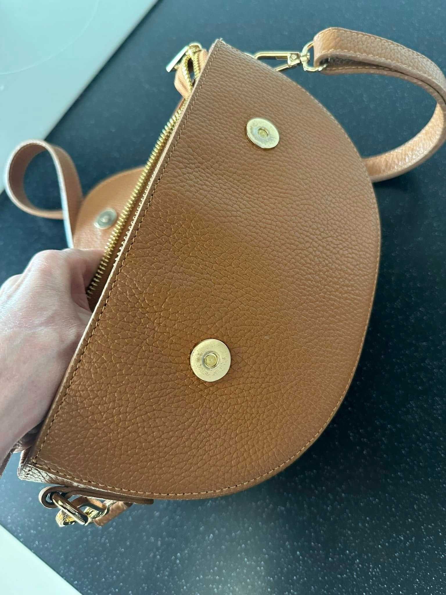 Christian Laurier Skórzana camel torebka listonoszka i na ramię