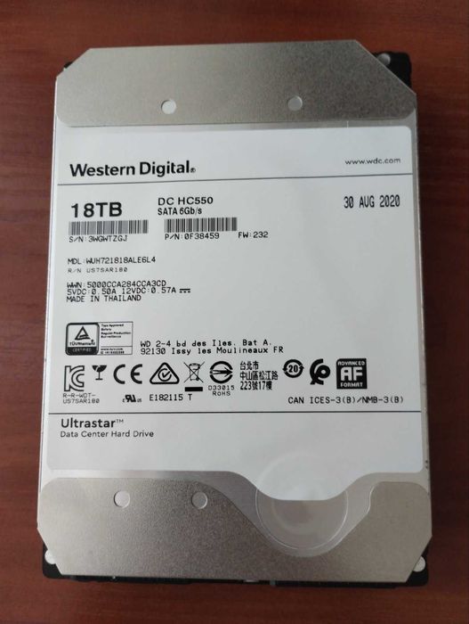 Жорсткий диск WD Ultrastar - Hitachi 14 - 18 Тб HC530 - HC550 Sata3