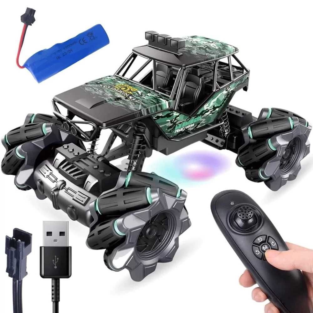 Джип перевертыш радиоуправляемый 4WD с Toy car 3855 Черный с желтым
