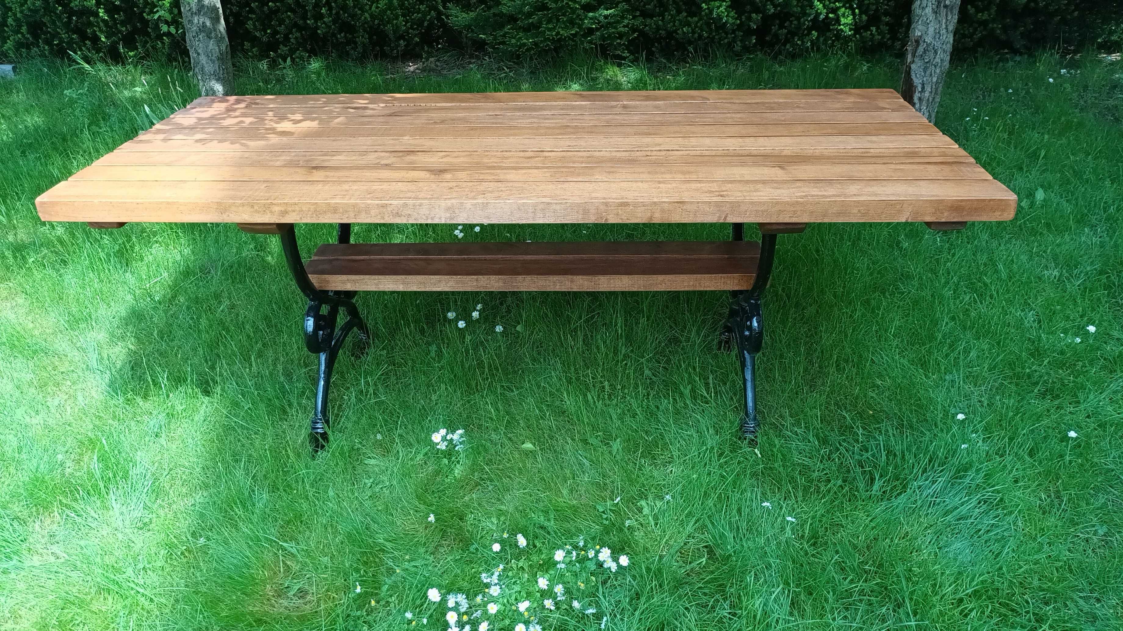 Stół ogrodowy w stylu wiedeńskim żeliwny liściasty 180 cm
