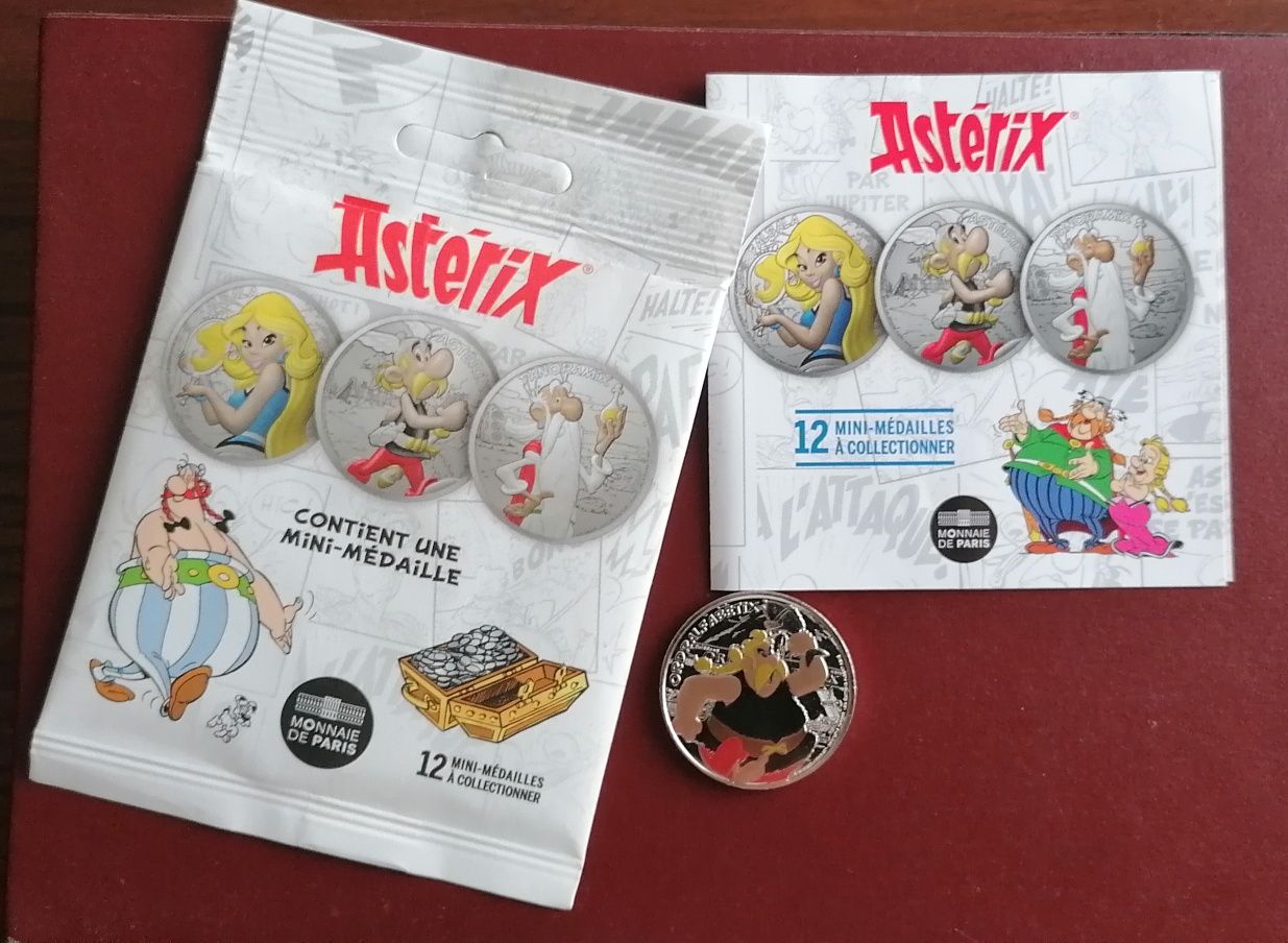 Mini medalhas axterix e lucky luke