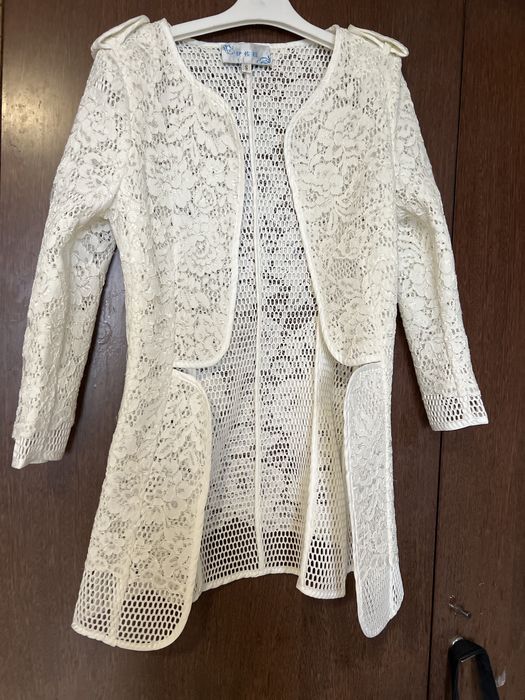 Мережана накидка кремового кольору