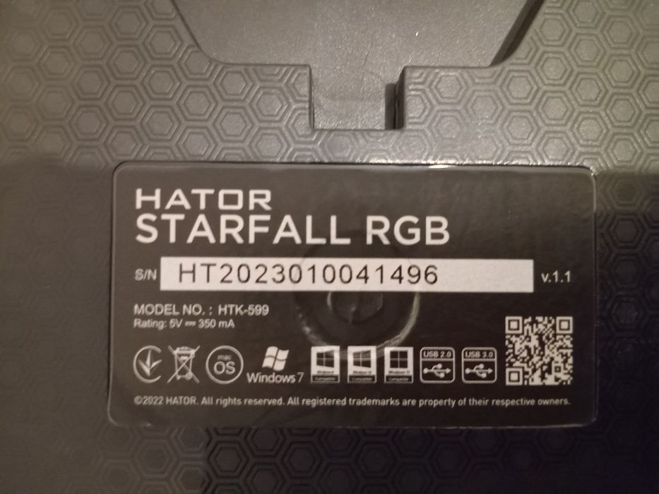 Клавіатура HATOR Starfall rgb Pink