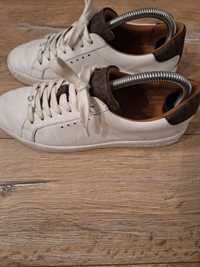 Rezerwacja,MICHAEL KORS sneakersy skórzane biało brązowe monogram rozm