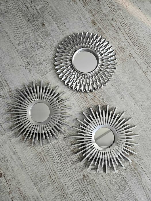 Lustra zestaw 3 luster w srebrnych ramkach do domu na ścianę dekoracja