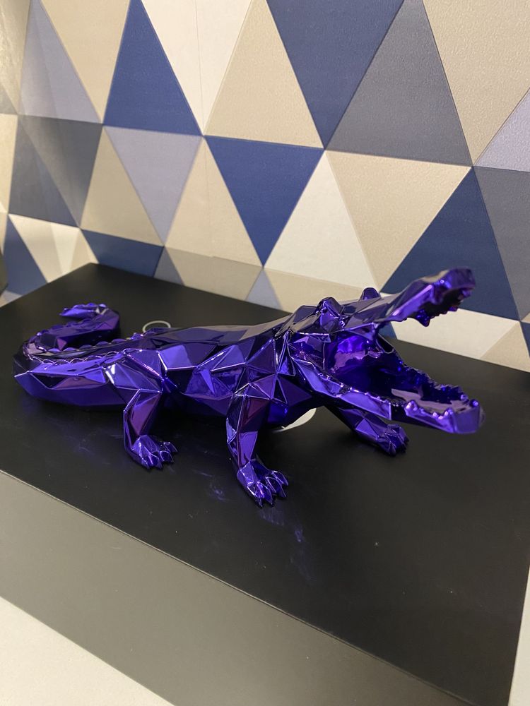 Richard Orlinski purple crocodile sculpture