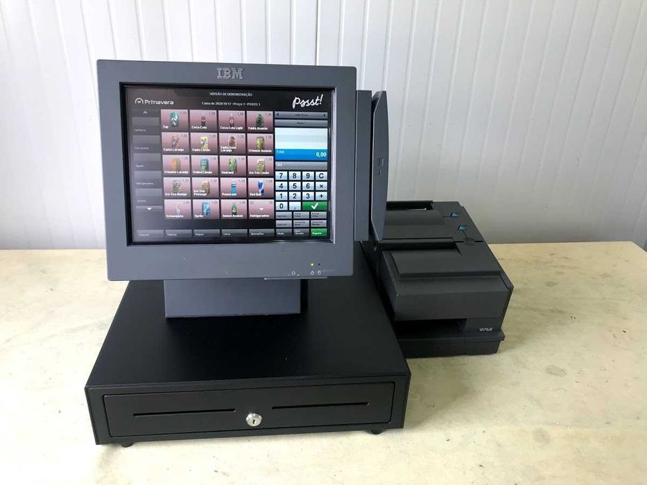 POS / Caixa registadora touch-screen + programa novo + Garantia