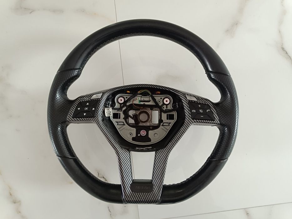 Kierownica Mercedes w212 w207 w204 AMG carbon łopatki skóra cięta